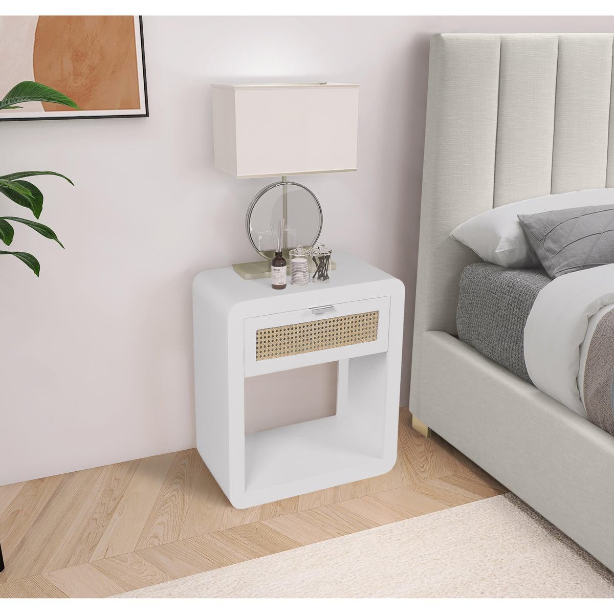 Meridian Langham White Night Stand