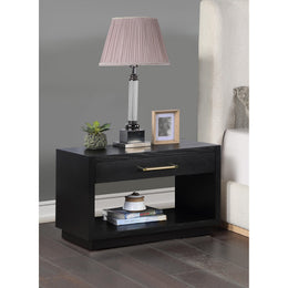Meridian Avery Black Wood Veneer Night Stand