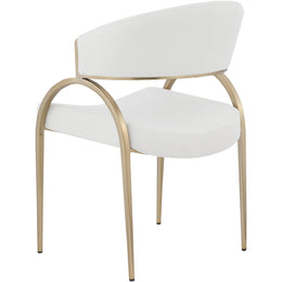 Meridian Privet Cream Linen Textured Fabric Dining Chair