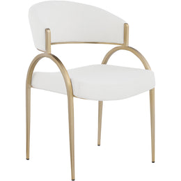 Meridian Privet Cream Linen Textured Fabric Dining Chair