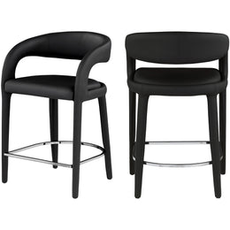 Meridian Sylvester Black Vegan Leather Stool