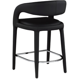 Meridian Sylvester Black Vegan Leather Stool