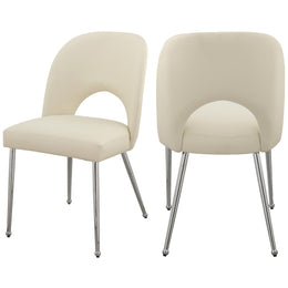Meridian Logan Cream Vegan Leather Dining Chair
