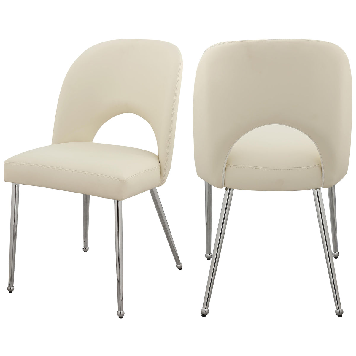 Meridian Logan Cream Vegan Leather Dining Chair