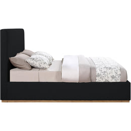 Meridian Monaco Black Boucle Fabric Full Bed
