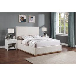 Meridian Monaco Cream Boucle Fabric Full Bed