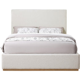 Meridian Monaco Cream Boucle Fabric Full Bed
