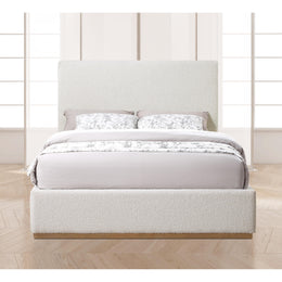 Meridian Monaco Cream Boucle Fabric Full Bed