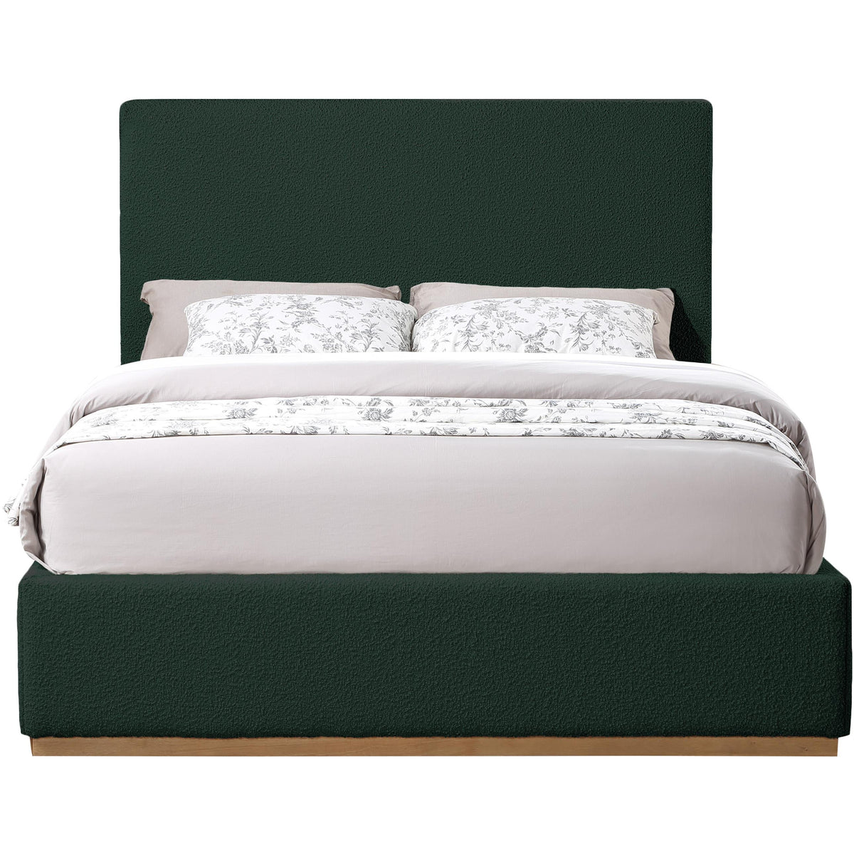 Meridian Monaco Green Boucle Fabric Full Bed