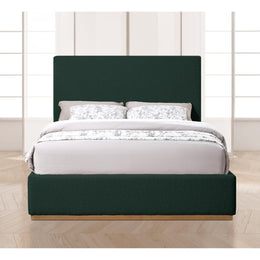 Meridian Monaco Green Boucle Fabric Full Bed