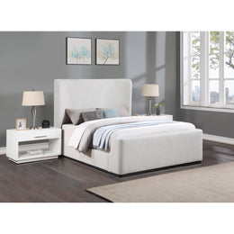 Meridian Oliver Cream Boucle Fabric King Bed (3 Boxes)