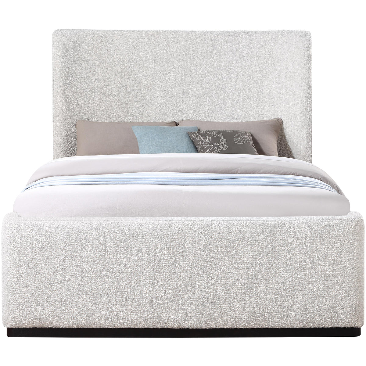 Meridian Oliver Cream Boucle Fabric King Bed (3 Boxes)
