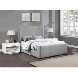 Meridian Oliver Grey Boucle Fabric Full Bed (3 Boxes)
