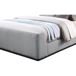 Meridian Oliver Grey Boucle Fabric Queen Bed (3 Boxes)