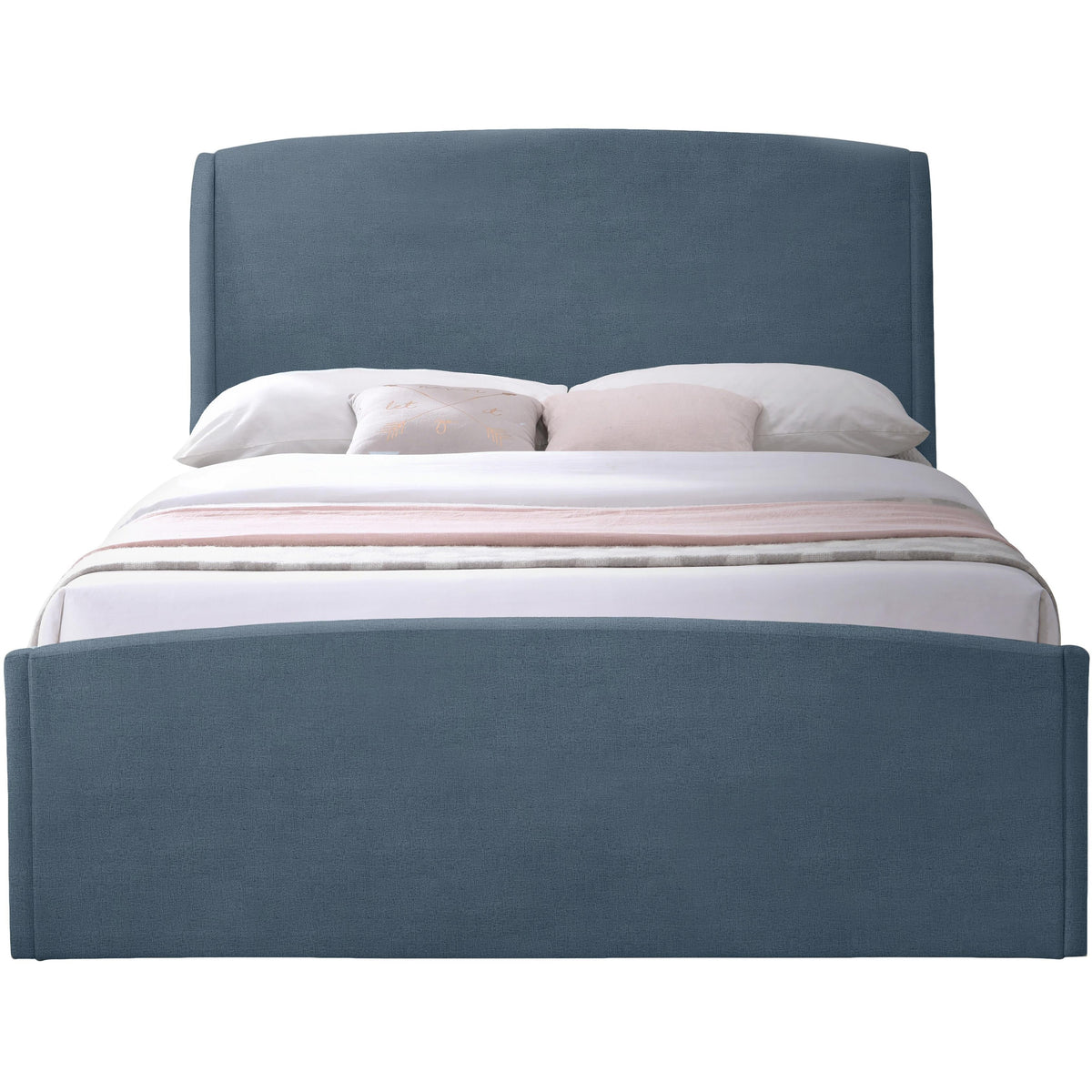 Meridian Tess Blue Velvet King Bed (3 Boxes)