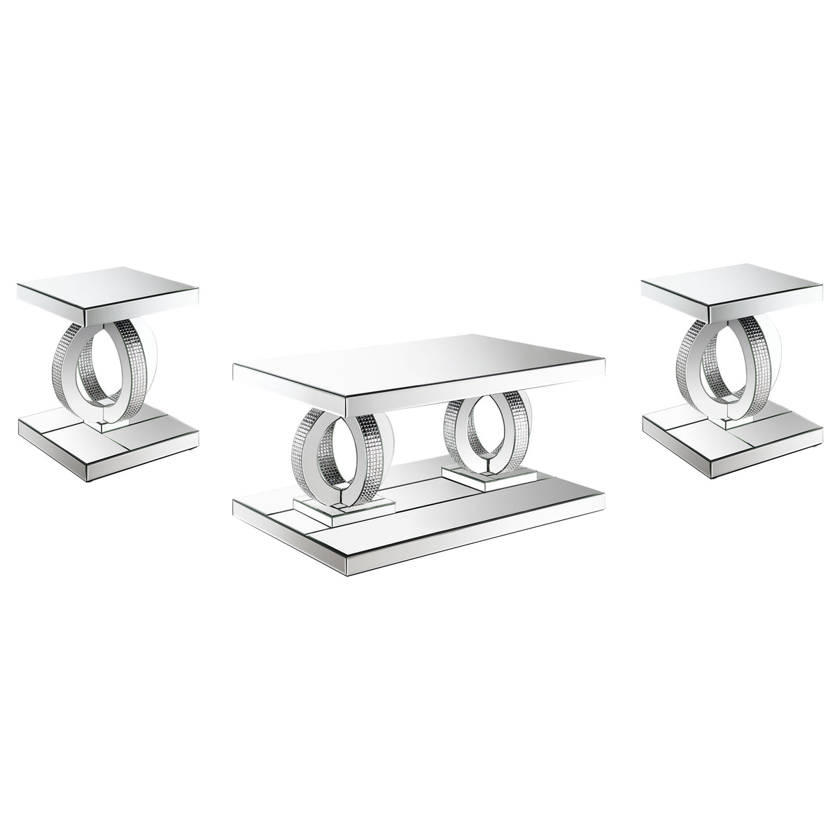 Breena Mirrored Coffee and End Table Set