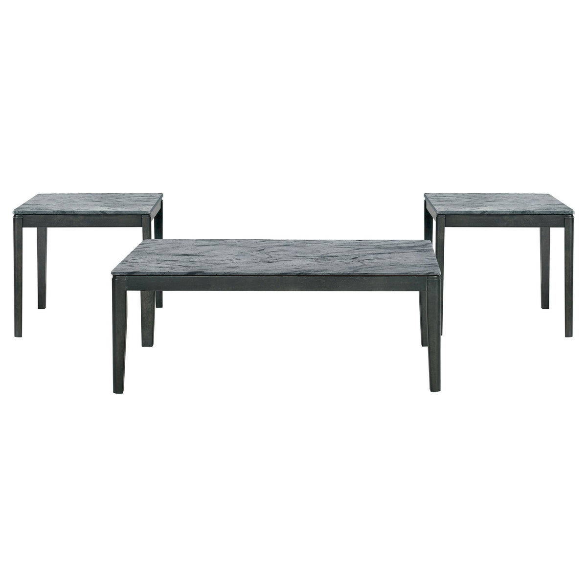 Mozzi  Coffee and End Table Set Grey Faux Marble