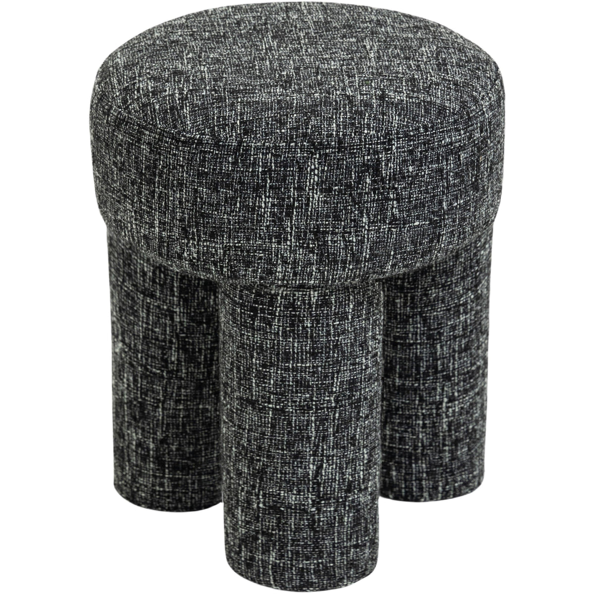 Meridian Larson Black Polyester Fabric Ottoman/Stool