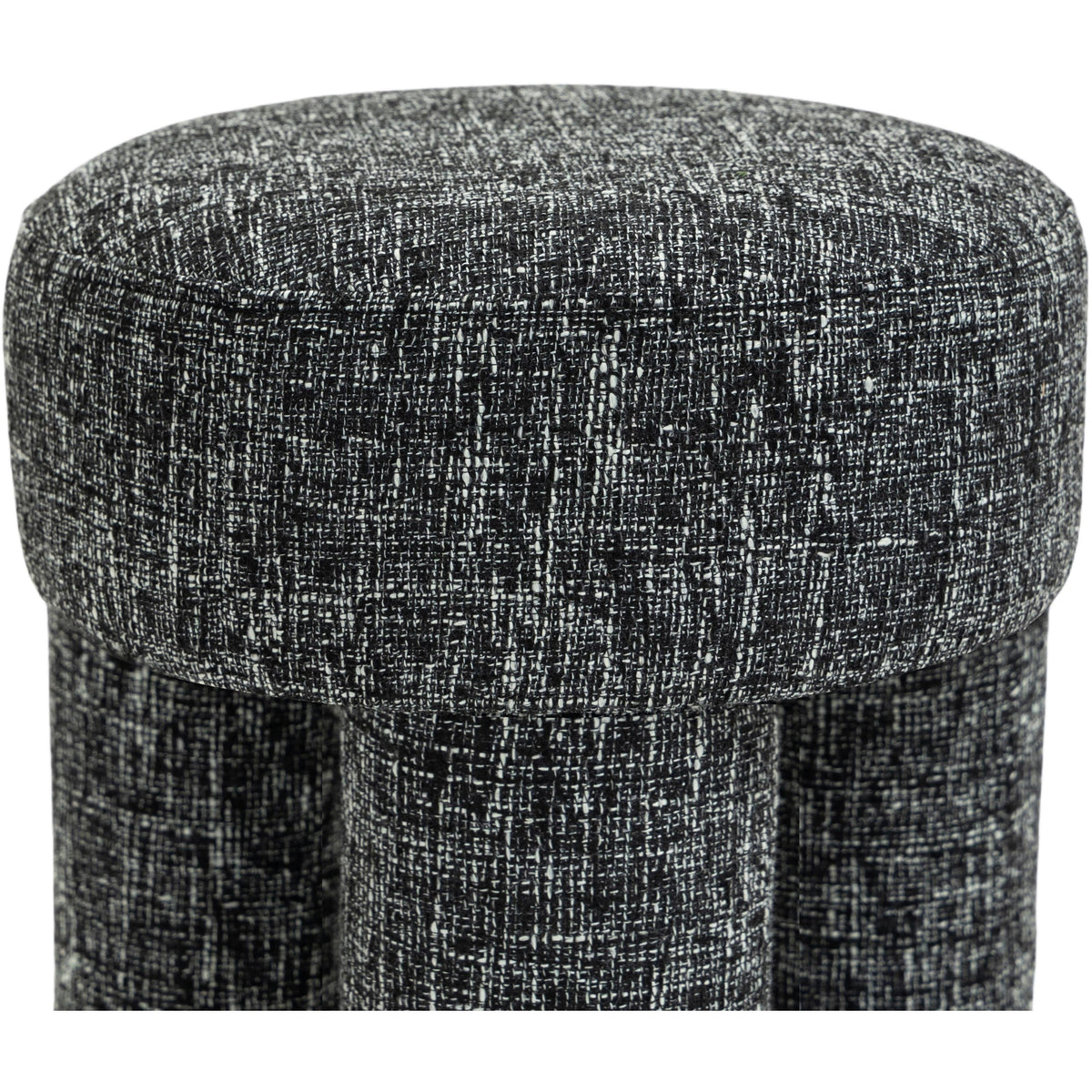 Meridian Larson Black Polyester Fabric Ottoman/Stool