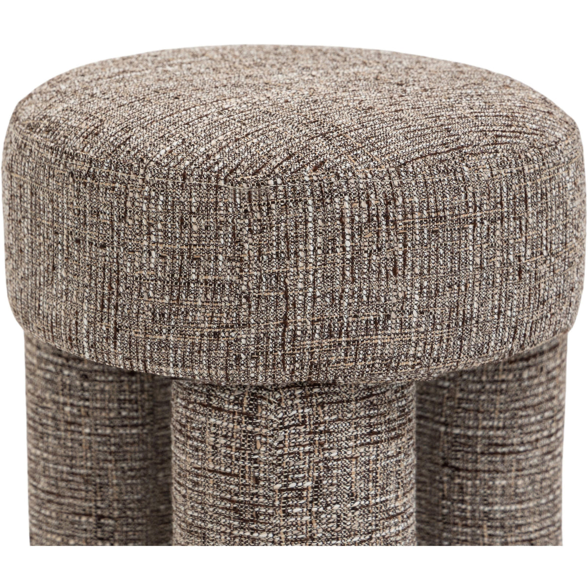 Meridian Larson Brown Polyester Fabric Ottoman/Stool