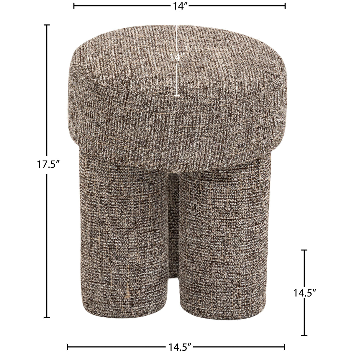 Meridian Larson Brown Polyester Fabric Ottoman/Stool