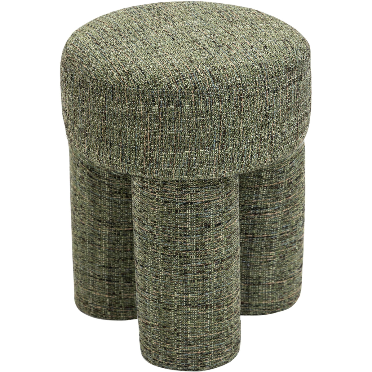 Meridian Larson Green Polyester Fabric Ottoman/Stool