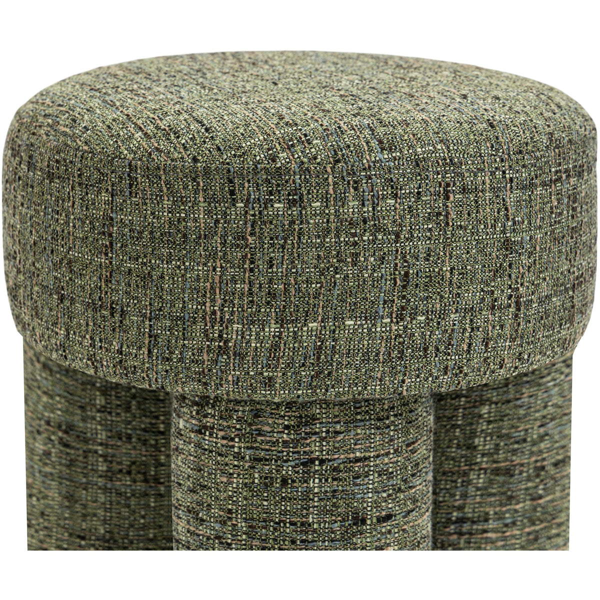 Meridian Larson Green Polyester Fabric Ottoman/Stool
