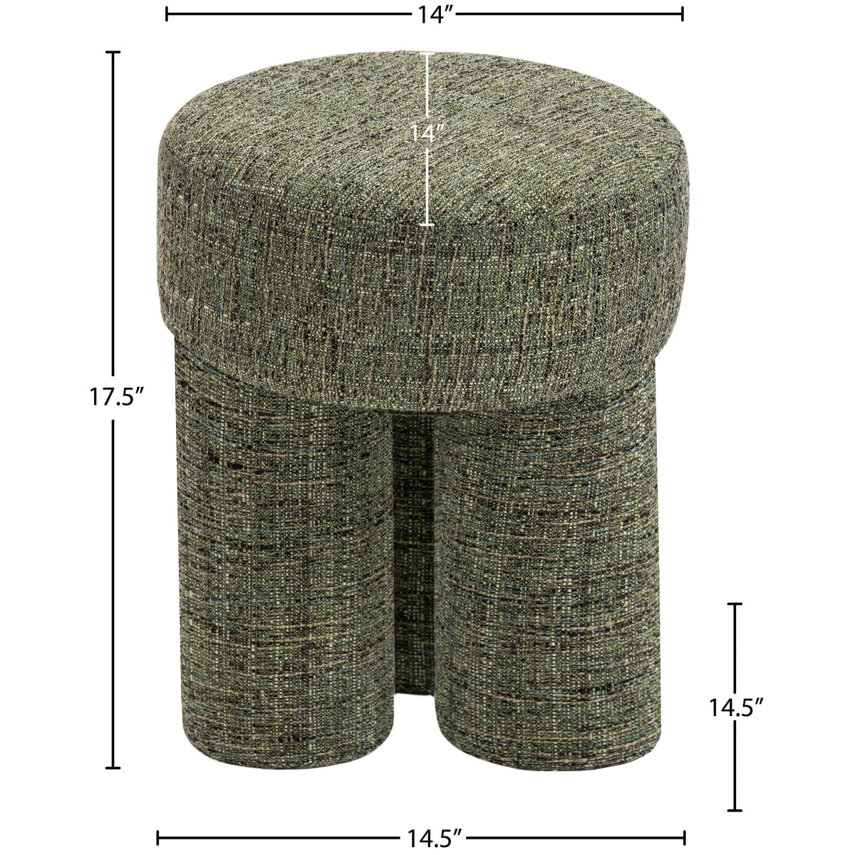 Meridian Larson Green Polyester Fabric Ottoman/Stool