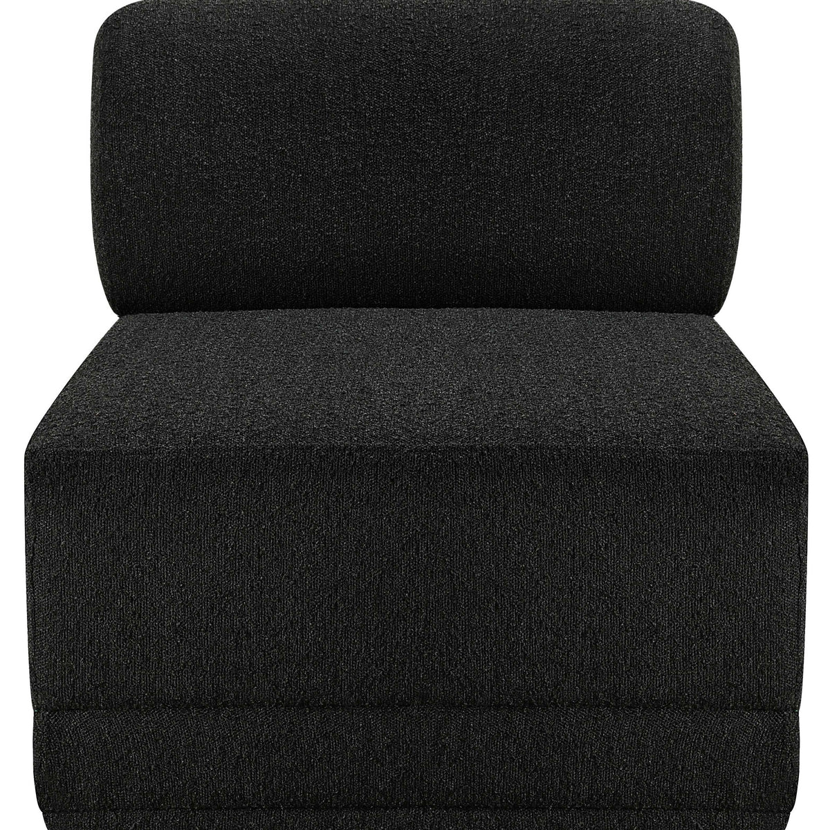 Meridian Ollie Black Boucle Fabric Armless
