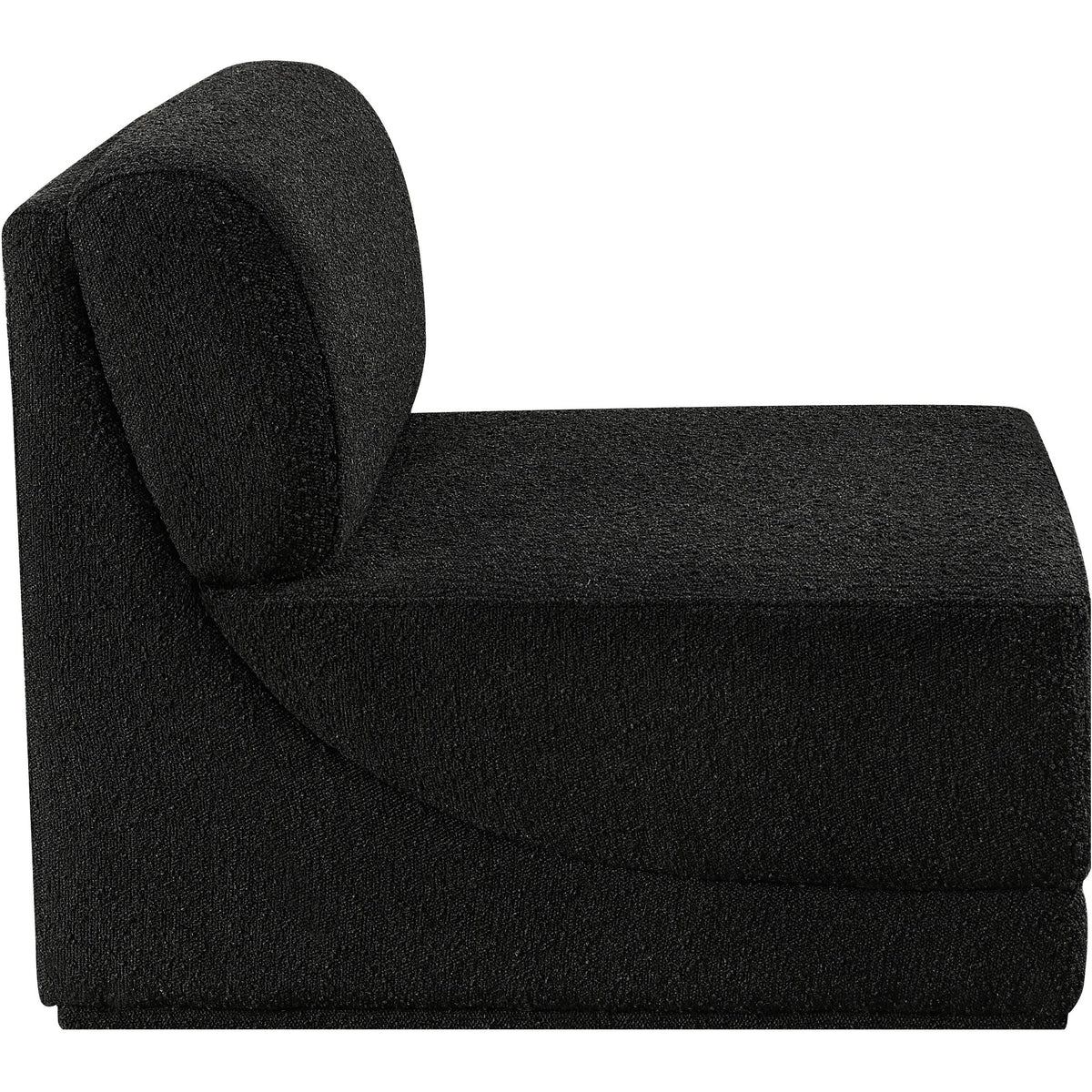 Meridian Ollie Black Boucle Fabric Armless