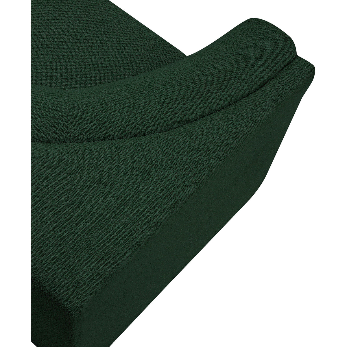 Meridian Ollie Green Boucle Fabric Corner