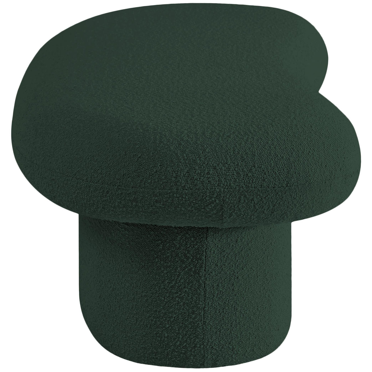 Meridian Luka Green Boucle Fabric Bench
