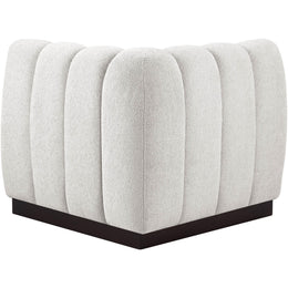 Meridian Quinn Cream Chenille Fabric Corner Chair