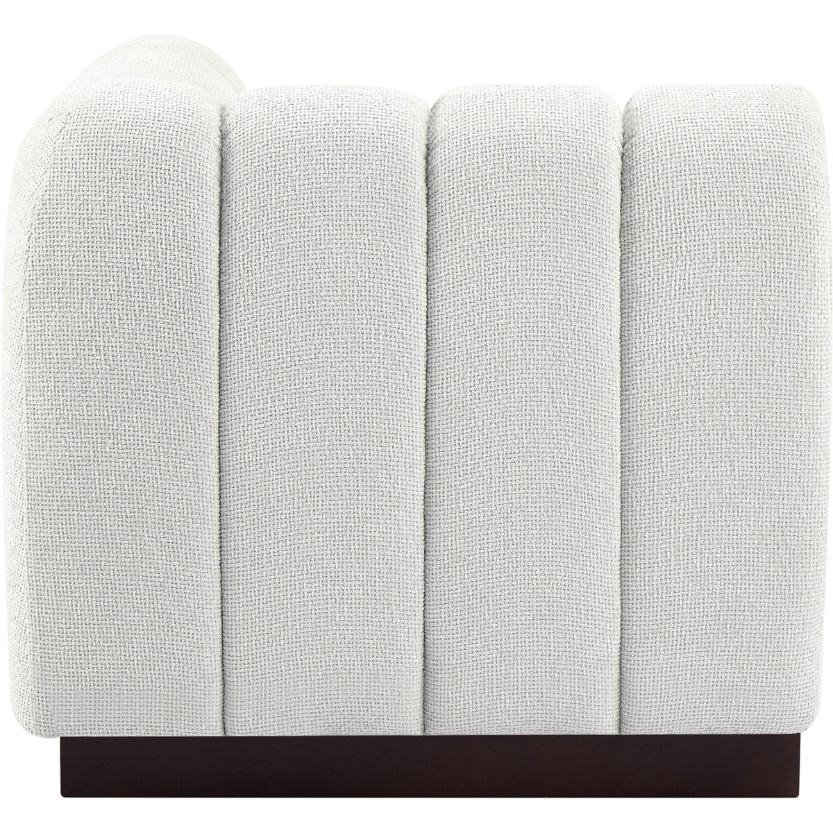 Meridian Quinn Cream Chenille Fabric Corner Chair