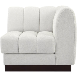 Meridian Quinn Cream Chenille Fabric Corner Chair