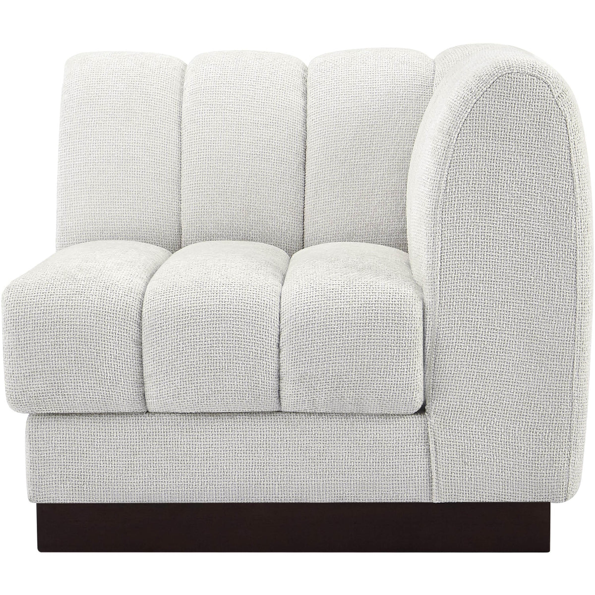 Meridian Quinn Cream Chenille Fabric Corner Chair