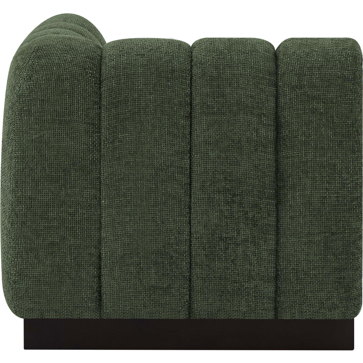 Meridian Quinn Green Chenille Fabric Corner Chair
