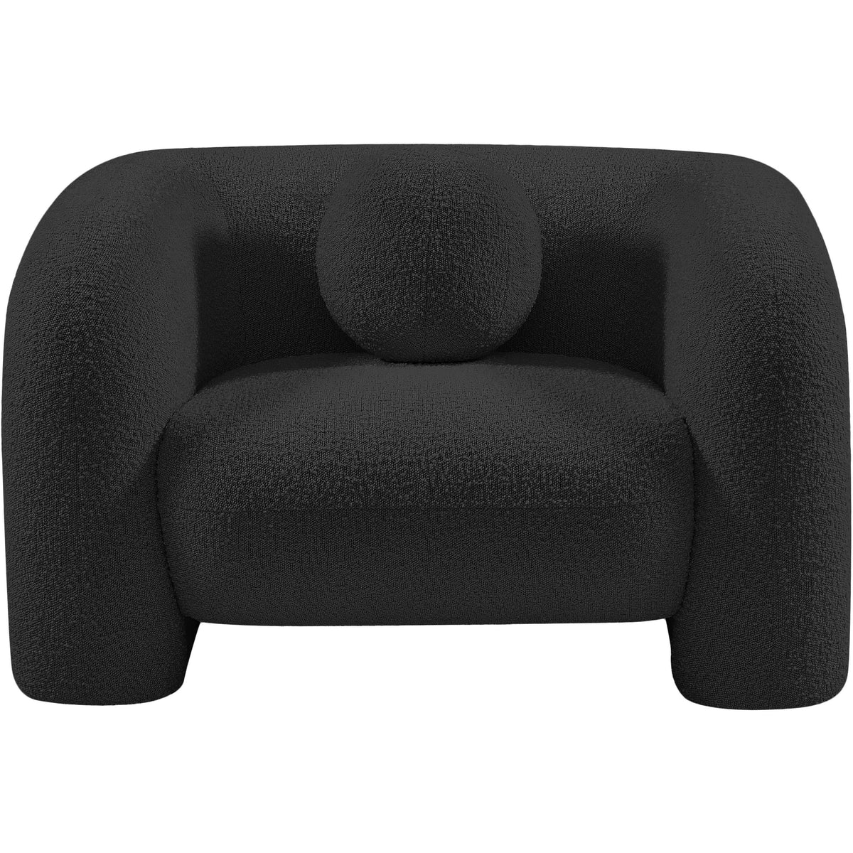 Meridian Emory Black Boucle Fabric Chair