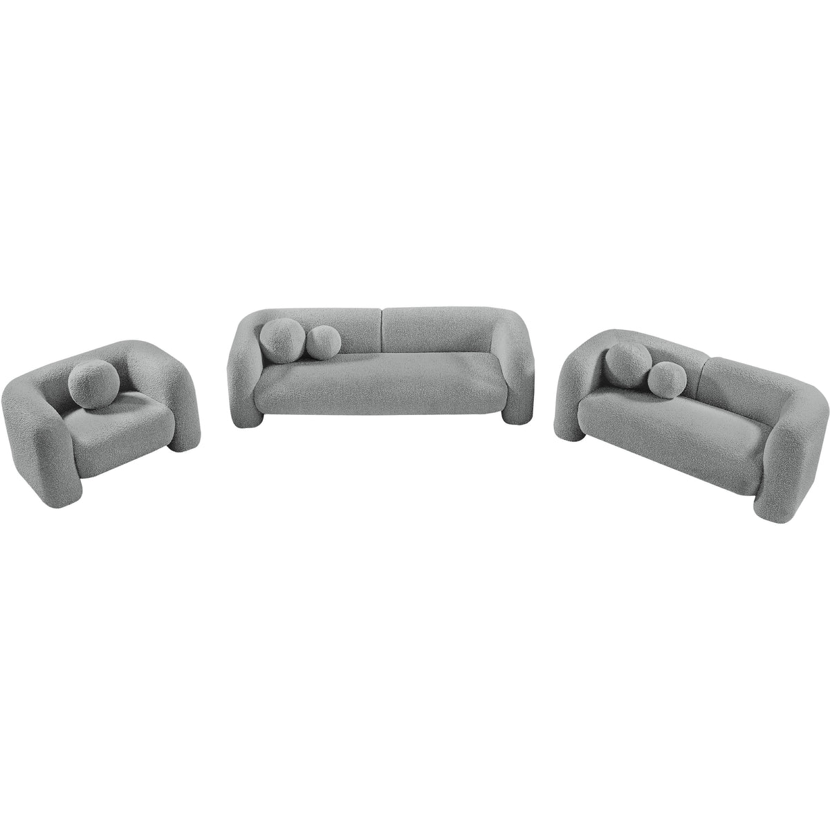 Meridian Emory Grey Boucle Fabric Chair