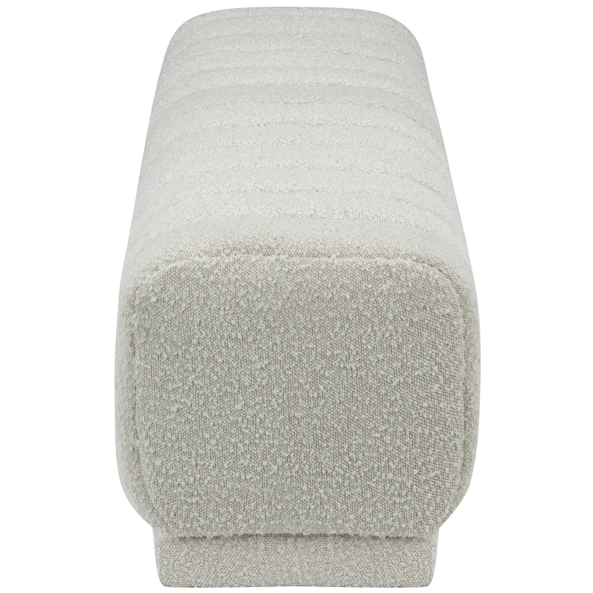 Meridian Heathrow Cream Boucle Fabric Ottoman/Bench