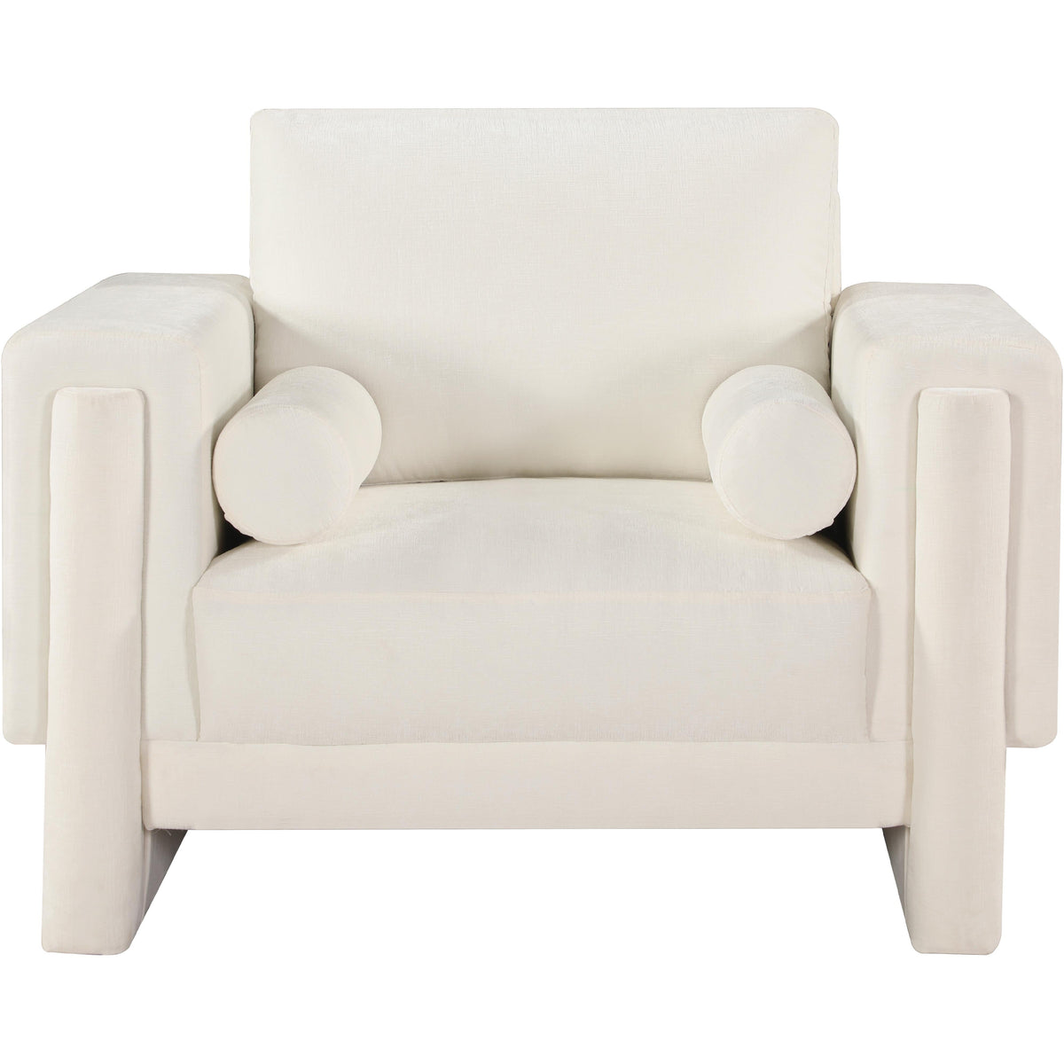 Meridian Madeline Cream Chenille Fabric Chair