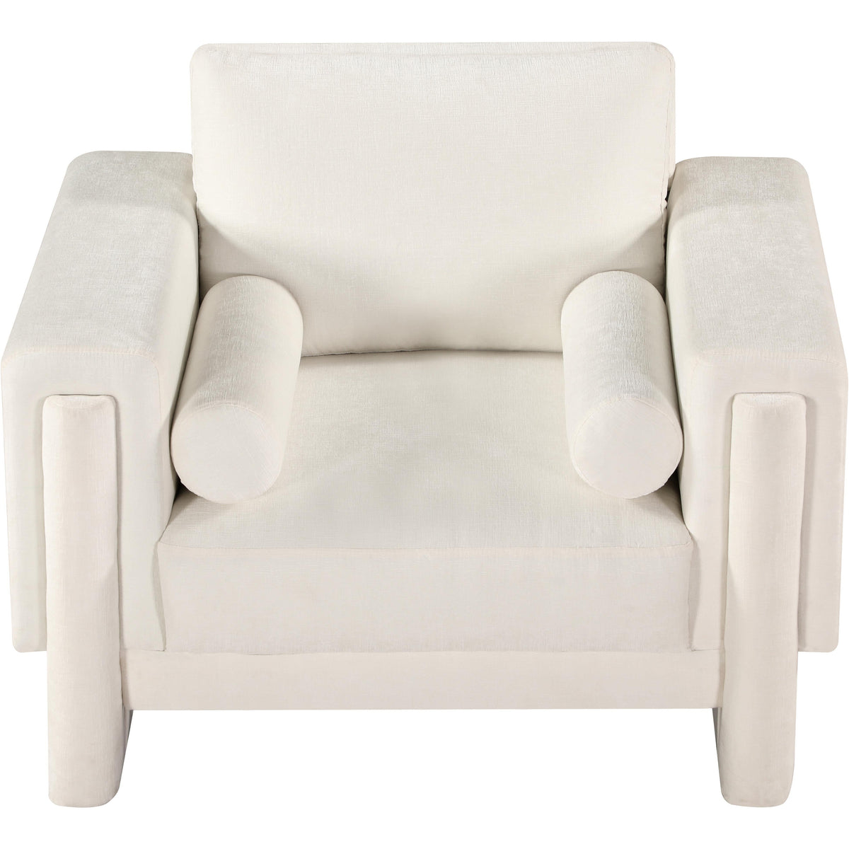 Meridian Madeline Cream Chenille Fabric Chair