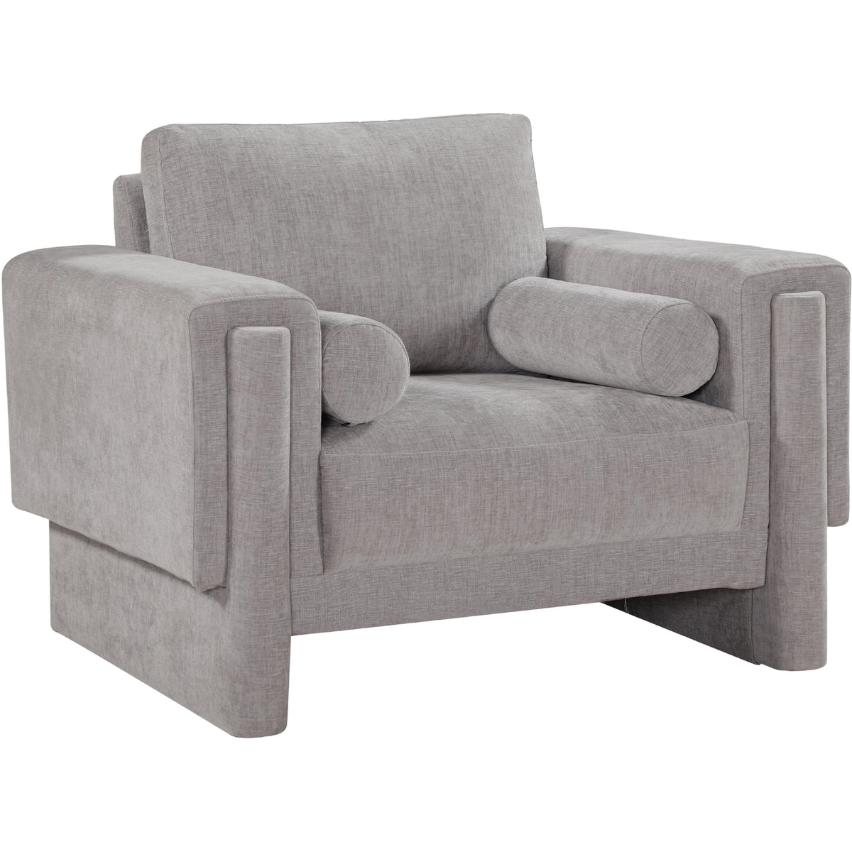 Meridian Madeline Grey Chenille Fabric Chair