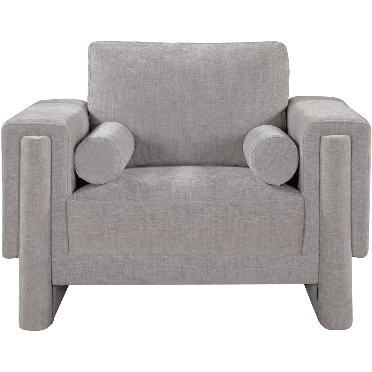 Meridian Madeline Grey Chenille Fabric Chair