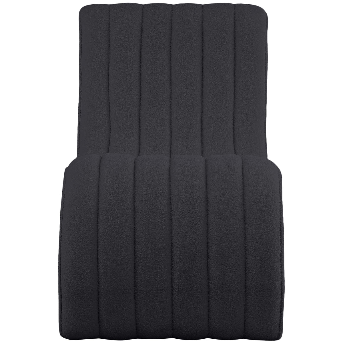 Meridian Orian Black Teddy Fabric Chaise