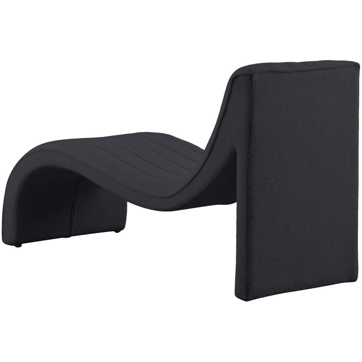 Meridian Orian Black Teddy Fabric Chaise