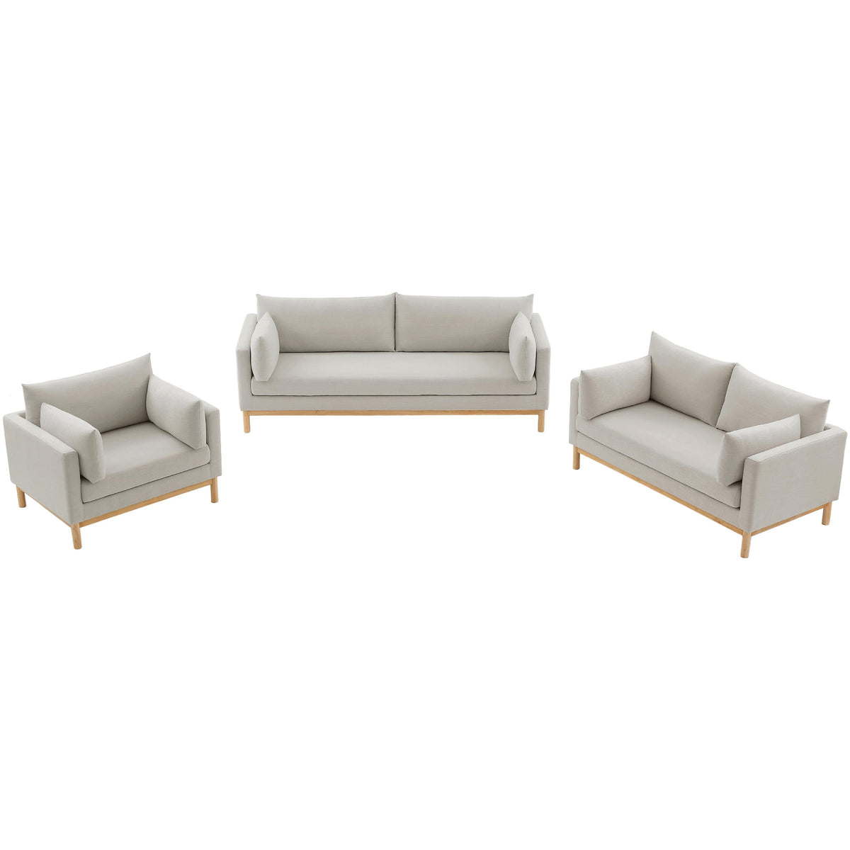 Meridian Langham Beige Linen Textured Fabric Chair