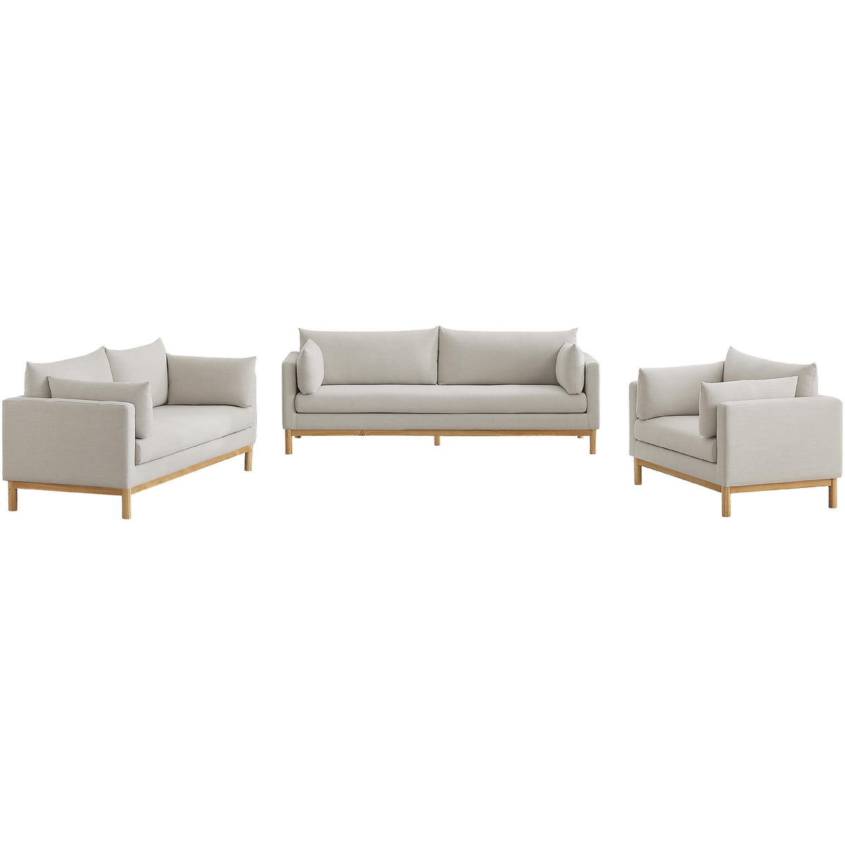 Meridian Langham Beige Linen Textured Fabric Chair