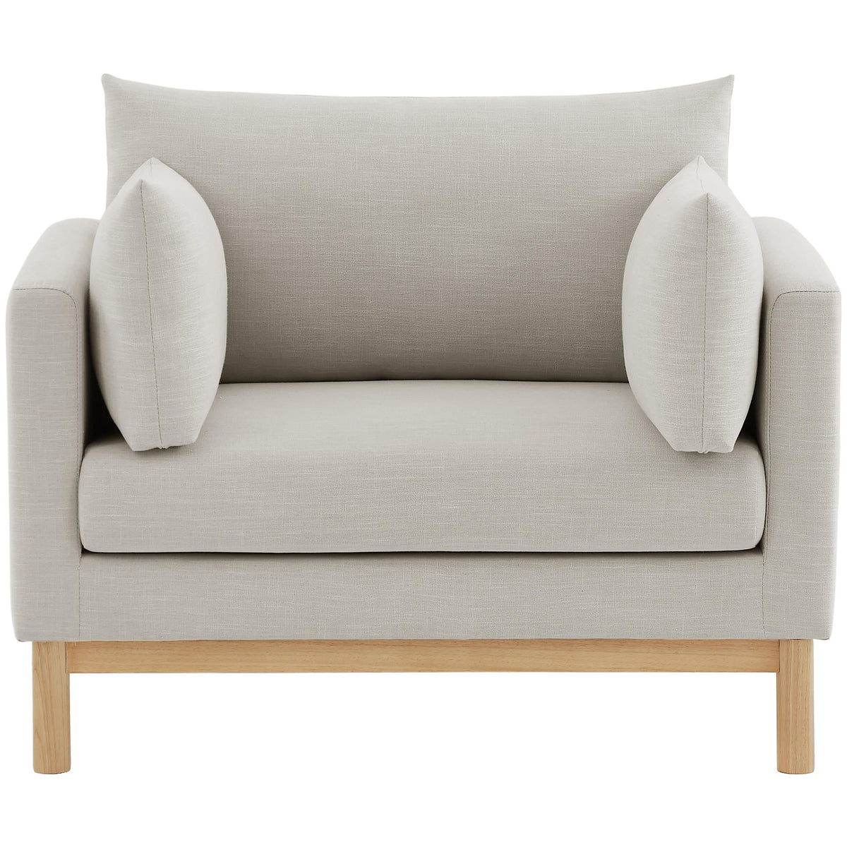 Meridian Langham Beige Linen Textured Fabric Chair
