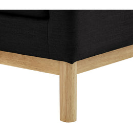 Meridian Langham Black Linen Textured Fabric Chair